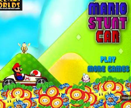 play super mario stunt car game 2014